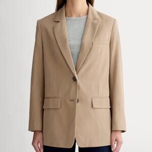 Everlane The Tencel Oversized Blazer Women's Size 8 Tan Preppy Modern